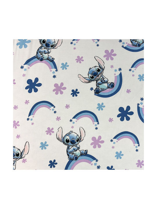 Disney Σεντόνι Μονό με Λάστιχο Βαμβακερό Stitch 90x200cm