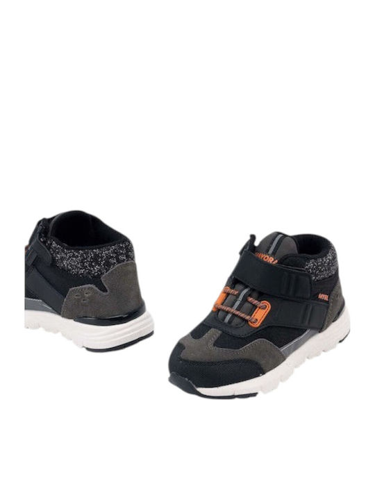 Leather Kids Boots with Velcro Black
