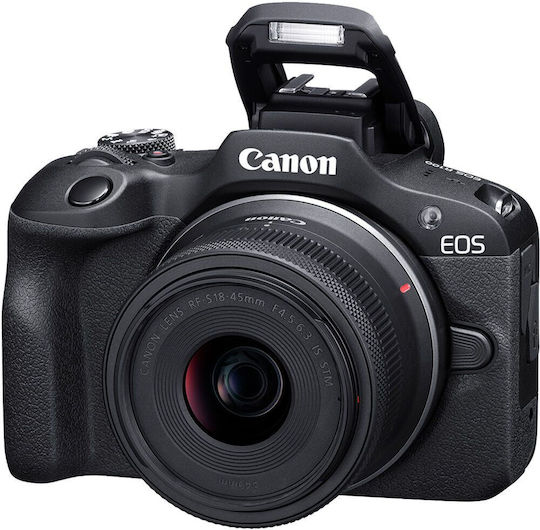 Canon EOS R100 Mirrorless Cameră Kit (RF-S 18-45mm f/4.5-6.3 IS STM + RF-S 55-210mm f/5-7.1 IS STM) Neagră