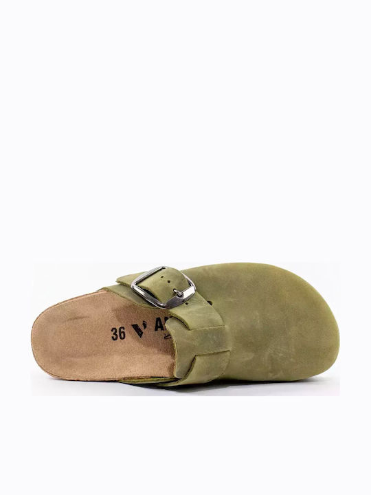 Comfort Way Shoes Γυναικεία Δερμάτινα Ανατομικά Σαμπό Πράσινα