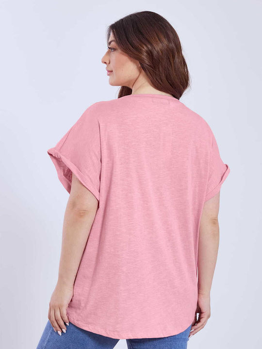 Sleeve Women's Athletic Blouse Pink
