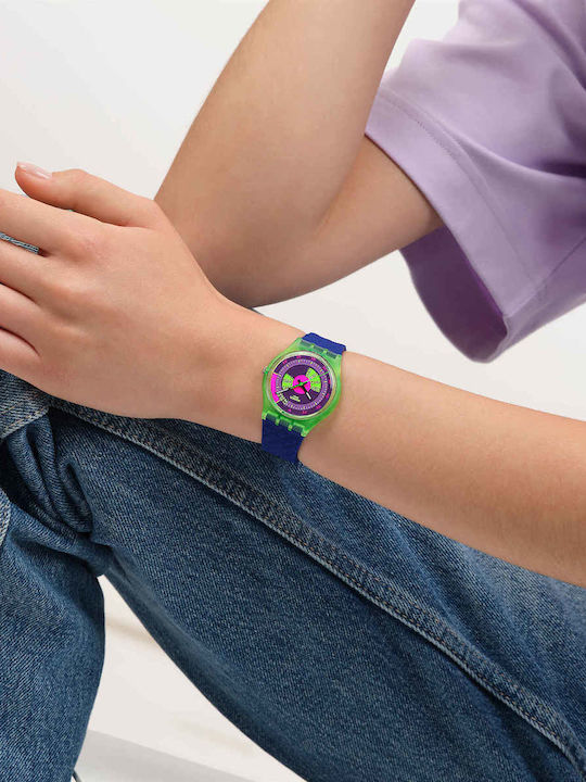 Swatch Swatch Women's Watch with Blue Rubber Strap