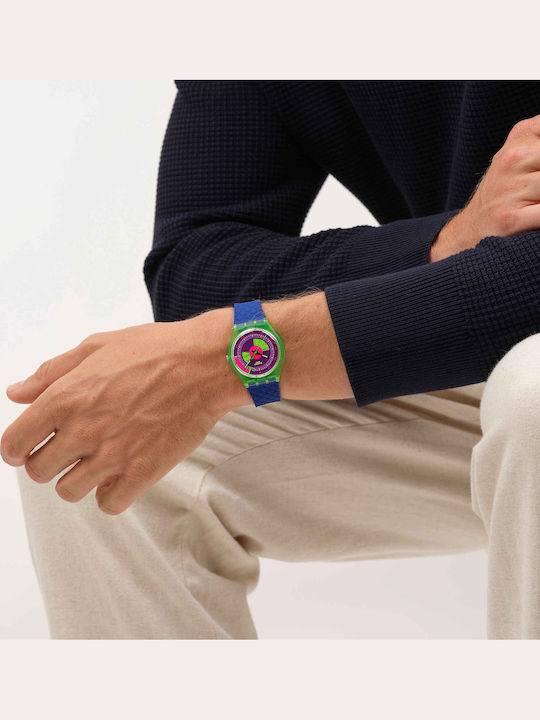 Swatch Swatch Women's Watch with Blue Rubber Strap