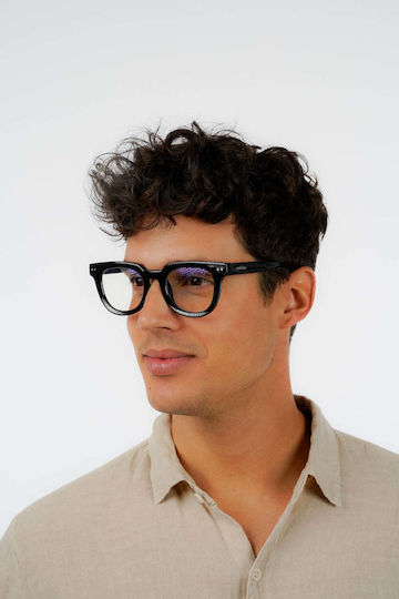Blue Light Blocking Glasses Red Raven Series B Black