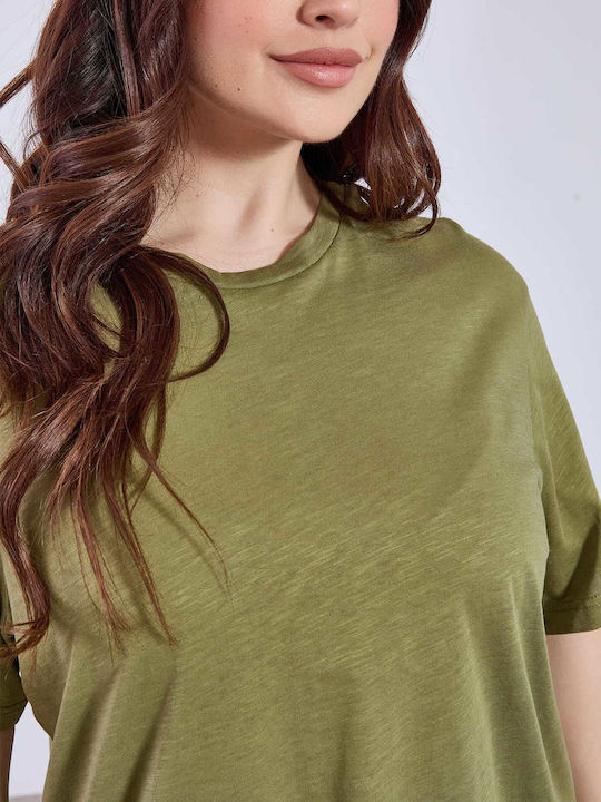 Γυναικείο Αθλητικό T-shirt Χακί