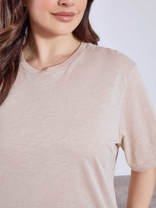 Damen Sportlich T-Shirt Beige