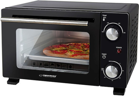 Esperanza Calzone Electric Countertop Oven 10lt Without Burners Black