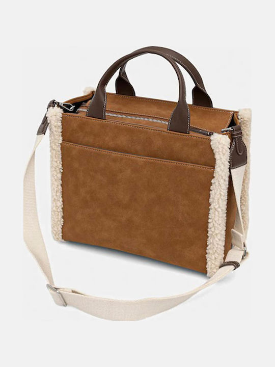 Fur Women's Tote Bag Suede Walnut