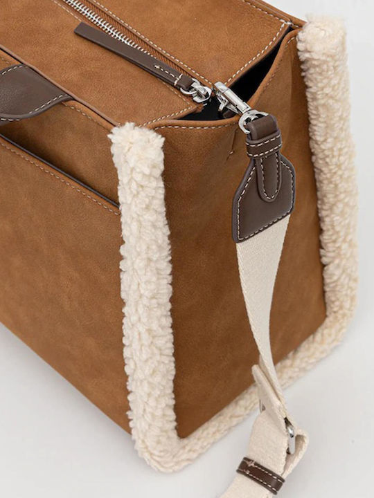 Fur Women's Tote Bag Suede Walnut