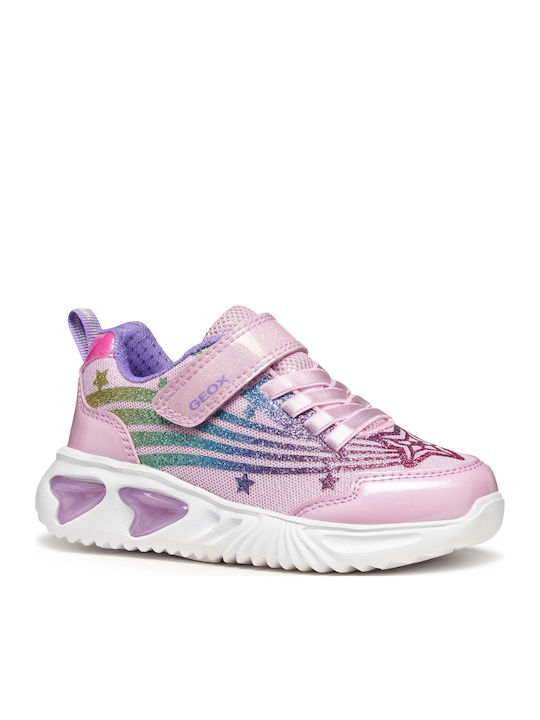 Assister Kinder Sneakers Anatomisch mit Klettverschluss & Lichtern Rosa