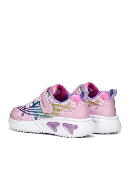 Assister Kinder Sneakers Anatomisch mit Klettverschluss & Lichtern Rosa