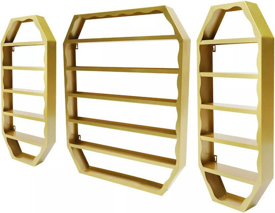 Set 3 Wandmontierte Metallregale Organizer 6 Ebenen