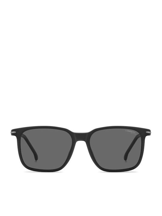 Carrera Unisex Sunglasses with Black Horn-Rimmed Frame and Grey Polarized Lenses