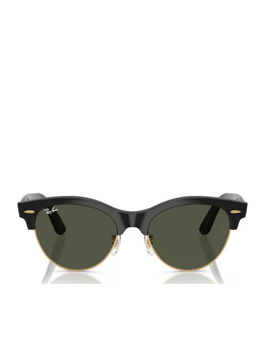 Ray Ban Clubmaster Unisex Ochelari de soare cu Negru Cadru și Verde Lentilă