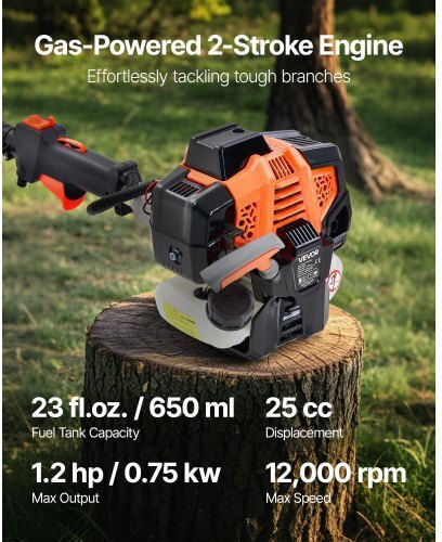 Vevor ECCYJCS8INCH86J0A002V0 Σταθερό Κονταροπρίονο Βενζίνης 1.2hp Συνολικού Μήκους 198.12cm και Λάμα 20.32cm