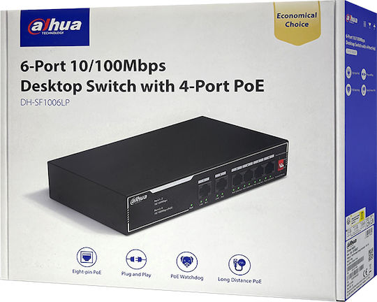 Dahua SF1006LP Unmanaged L2 PoE+ Switch with 6 Ethernet Ports