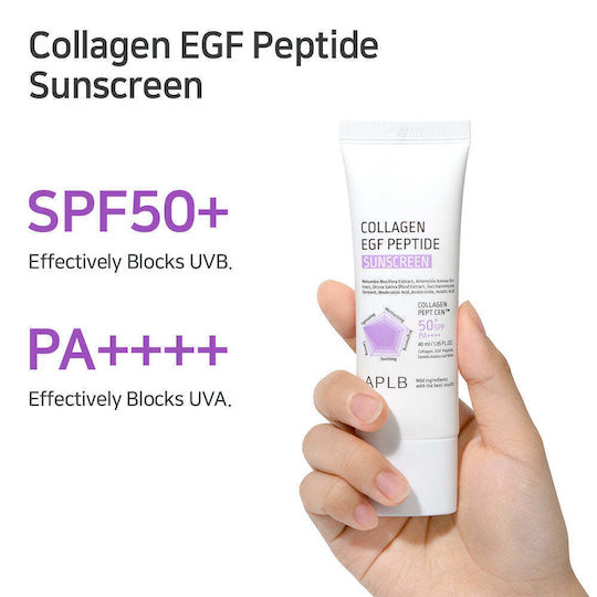 APLB Collagen Egf Peptide Αντηλιακή Κρέμα Προσώπου SPF50+ 40ml