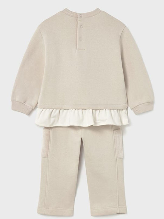 Kids Sweatpants Set Ecru 2pcs