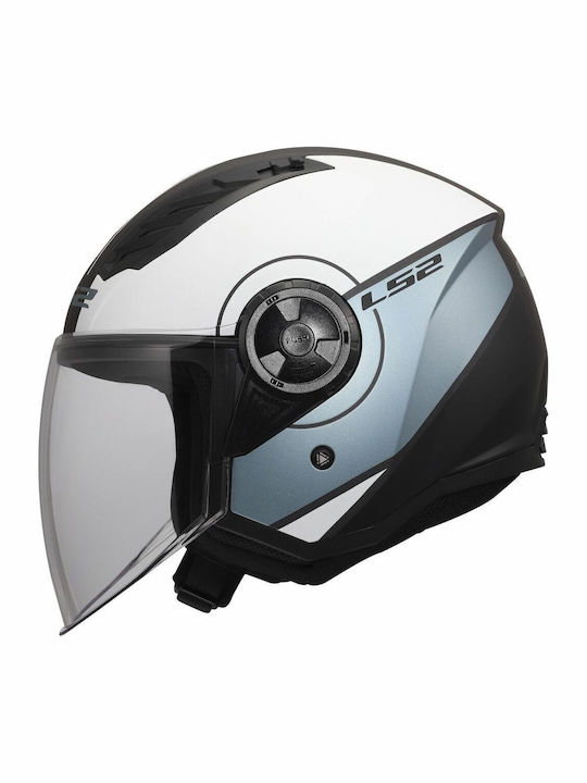 LS2 Airflow Ii Cover Мат Сиво/Синьо Каска За Мотор Джет ECE 22.06 1200гр