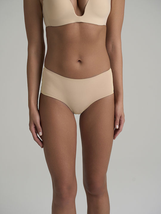 Damen Slip 2Pack Nahtlos Beige, Black