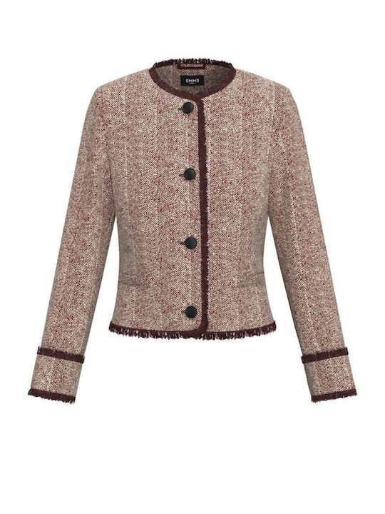 Women's Knitted Cardigan with Buttons Burgundy