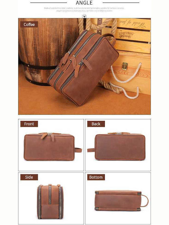 Leder-Kulturbeutel – Handtasche Cardinal 3007 Braun