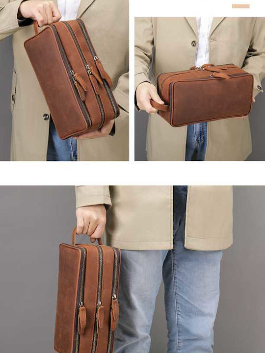 Leder-Kulturbeutel – Handtasche Cardinal 3007 Braun