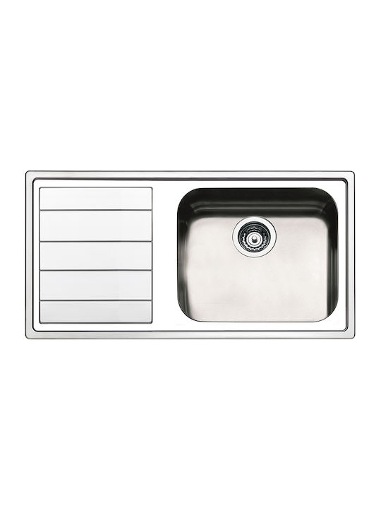 Apell Linear Ένθετος Νεροχύτης Inox Σατινέ Μ100xΠ50cm Ασημί