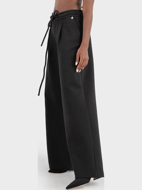 Damen Stoff Hose in Lockere Passform Black