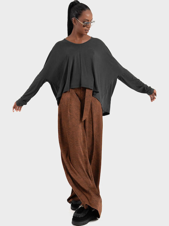 Pants Γυναικείο Υφασμάτινο Παντελόνι Black, Brown