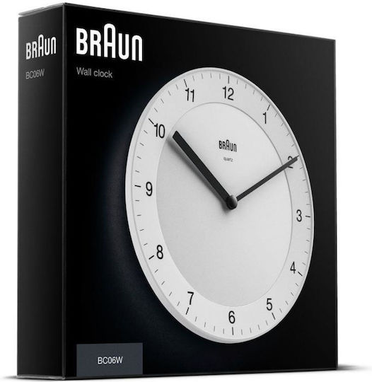 Braun BC06W Silent Ceas de Perete Plastic Alb Ø20cm