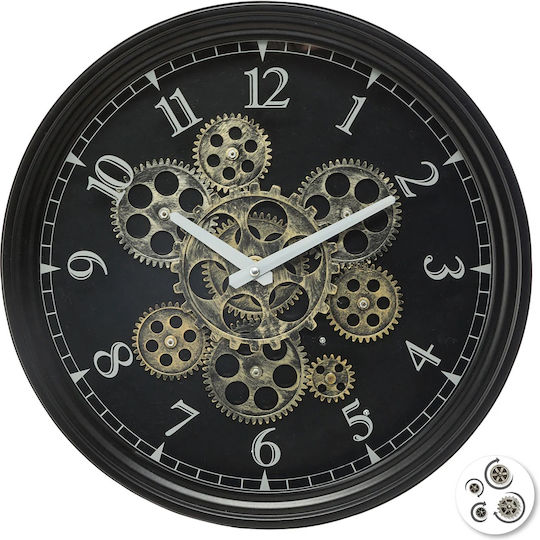 Atmosphera Victor Antique Black Metallic Wall Clock Ø37cm