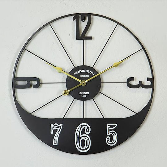 Wanduhr Metallisch Schwarz Ø60cm