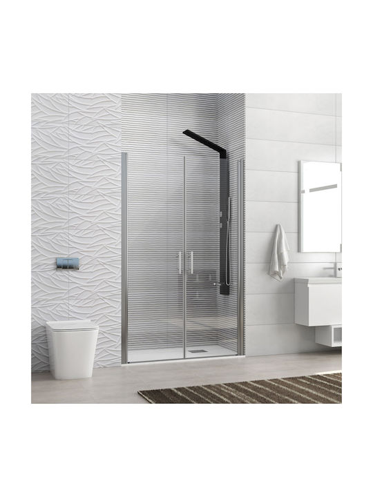 Karag Duschwand für Dusche mit Aufklappbar Tür 90x200cm Klarglas Chrom