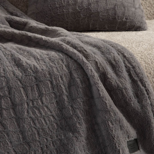 Nef-Nef Homeware Μαξιλάρι Καναπέ Home από Βελούδο Grey 45x45εκ.