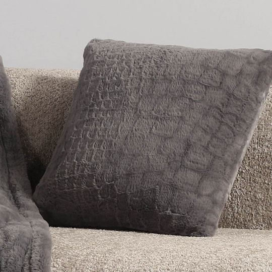 Nef-Nef Homeware Μαξιλάρι Καναπέ Home από Βελούδο Grey 45x45εκ.