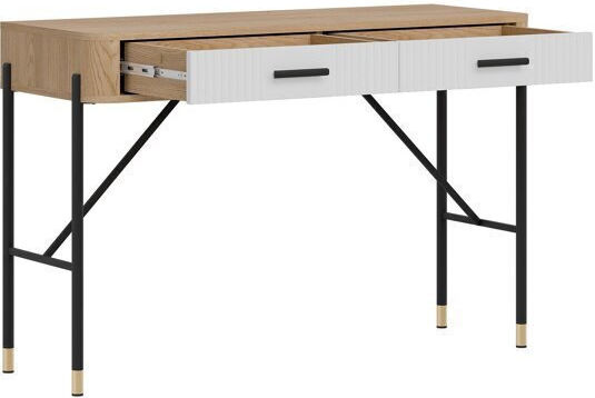 Schminktisch Flosora 137 aus Holz & Metall Μαύρο, Άσπρο, Δρυς mit Spiegel 120x44x78cm Schminktisch Flosora 137 aus Holz & Metall Μαύρο, Άσπρο, Δρυς mit Spiegel 120x44x78cm