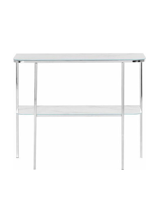Berwyn 1669 Konsole Λευκό Μάρμαρο, Ασημί L100xB35xH84cm