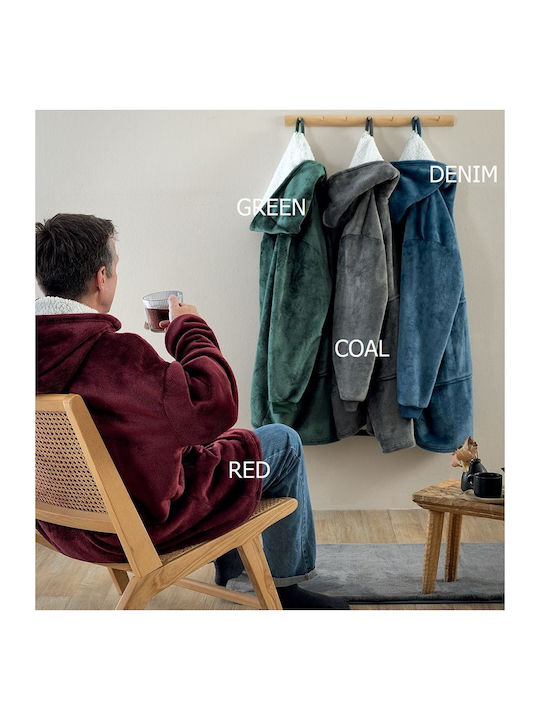 Palamaiki Huhu Blanket Fleece with Sleeves 90x100cm Red