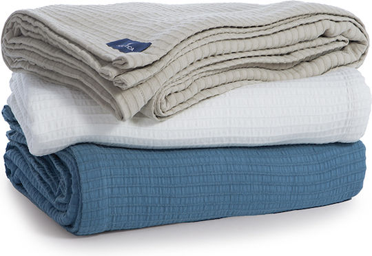 Nef-Nef Homeware Nau Pătură Piqué Supraînălțată 230x240cm Navy