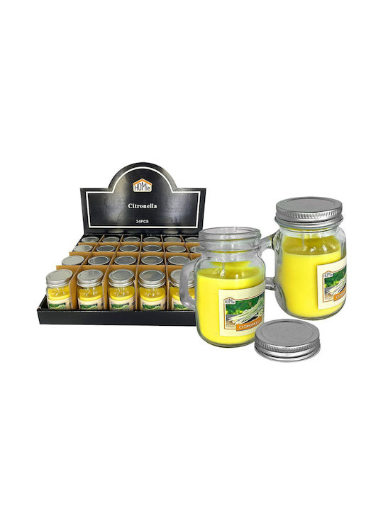 Citronella Candle Glass Jar with Lid 8.5x6cm 210g Gross/90g Net Homie 57501