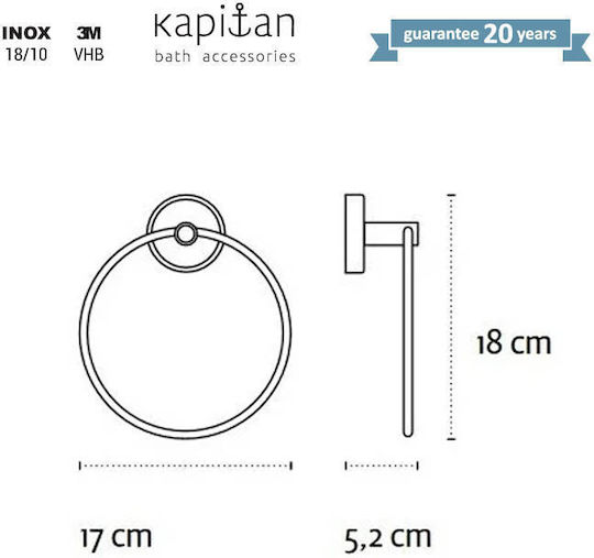 Karag Връзка Баня Единичен с винтове ​17x17см Черен