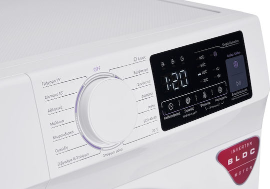Eskimo Waschmaschine 8kg mit Dampftechnologie 1400 Umdrehungen ES WM8F14AΝ