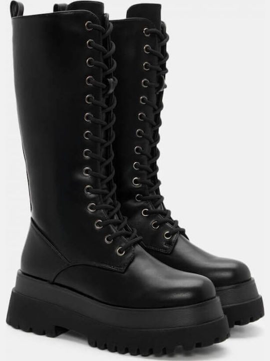 Damenstiefel mit Mittelhohem Absatz in Schwarz