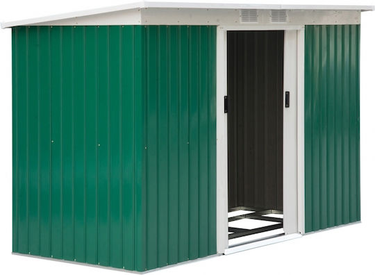 Metallic Garden Shed Galvanized Green with Air Vents L2.8xW1.3xH1.72m