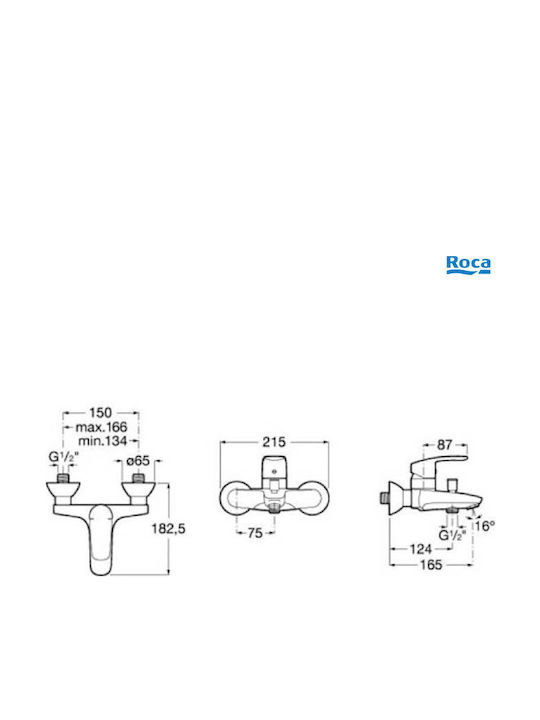 Roca Mixing Bathtub Shower Faucet Silver