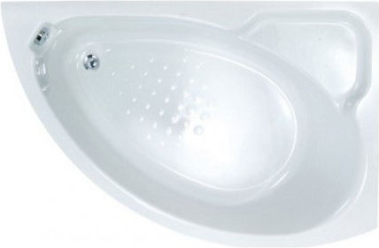Sanitec Lydia L 542 Γωνιακή Μπανιέρα Αριστερής Τοποθέτησης Ακρυλική με Υδρομασάζ 125x90cm