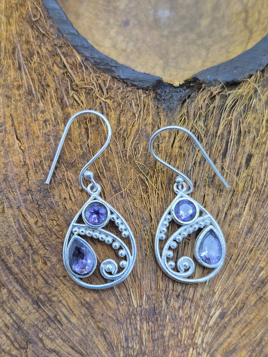 Silver Plated Women's Earrings Amethyst Tayié