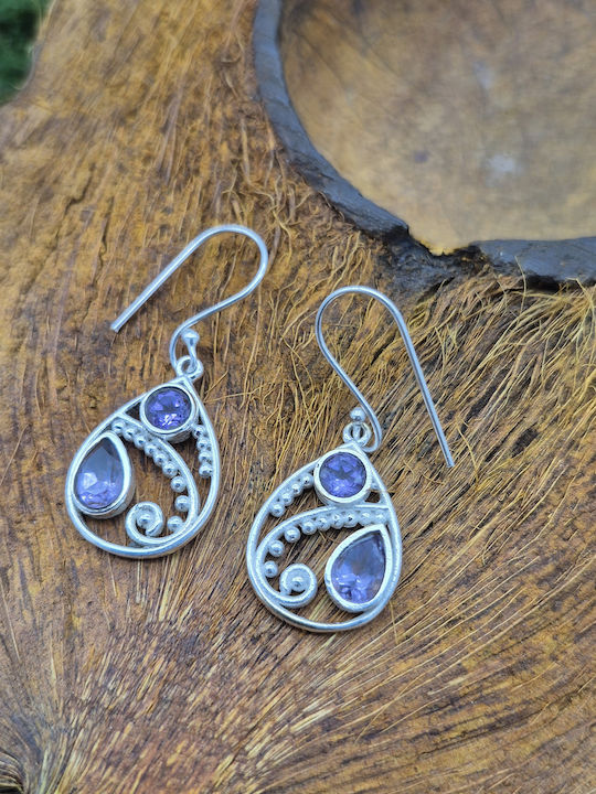 Silver Plated Women's Earrings Amethyst Tayié