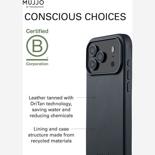 Mujjo Full Umschlag Rückseite Leder 1mm (iPhone 17 Pro Max)